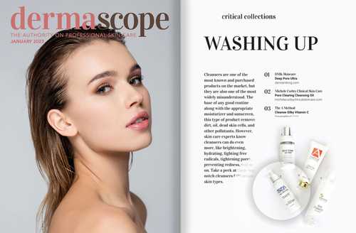 Michele Corley In Dermascope January 2023 Edition Magazine Cover & Article Page